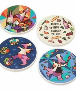 Best reviews of 🧨 Disney Coaster Set - 2021 Food And Wine Festival - Set Of 4 🎁