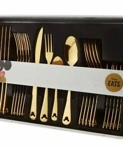 Hot Sale ✨ Disney Flatware Set - Mickey Mouse Icon - 24 Pc - GOLD ????